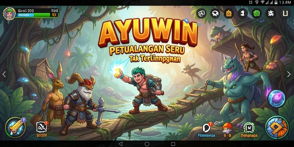 Antarmuka AYUWIN yang menarik dan penuh warna.