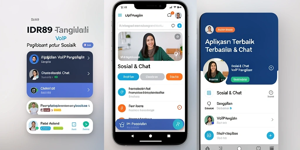 Antarmuka aplikasi IDR89 untuk VoIP Panggilan yang user-friendly.