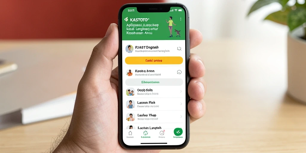 Tampilan antarmuka KASTOTO yang user-friendly untuk lacak langkah.