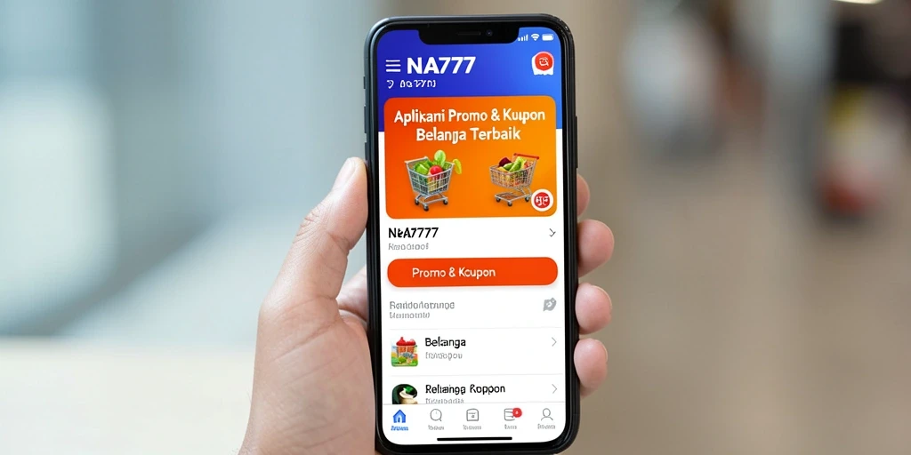 Tampilan antarmuka aplikasi NA777 untuk Promo & Kupon.