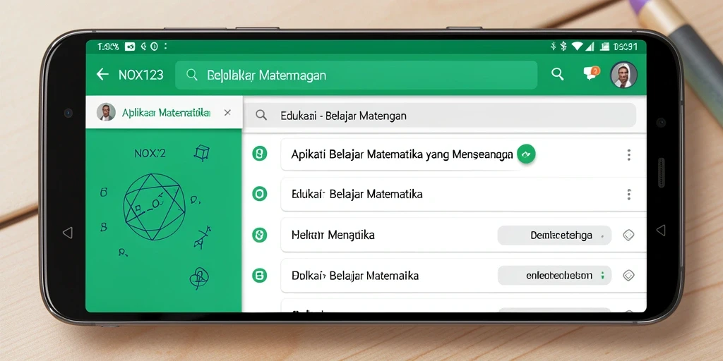 Tampilan antarmuka NOX123 yang menarik dan interaktif untuk belajar matematika.